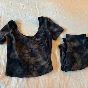 Lululemon Athletica Blue Tie-Dye Set